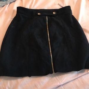 Black suede skirt